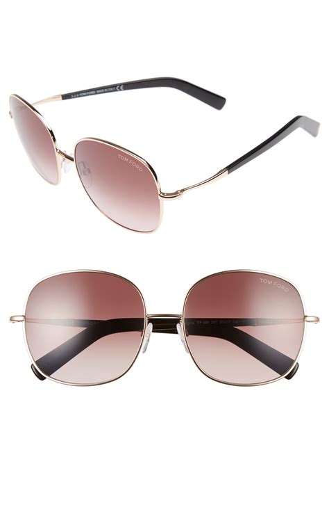 tom ford 57mm round sunglasses